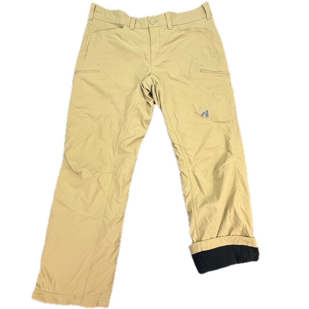Eddie Bauer First‎ Ascent Pants Mens 36x30 Tan Fleece Lined Hiking Guide Tech